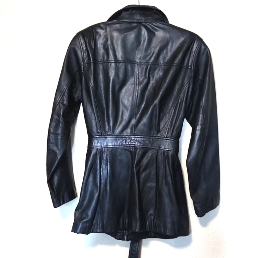 Vintage Jacqueline Ferrar Black Genuine Lambskin Coat Size Small - Picture 4 of 15